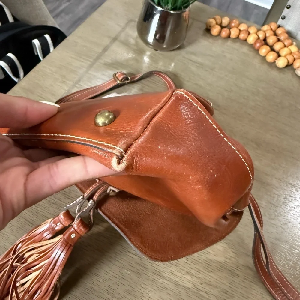 Patricia nash Brown Leather Backpack with Tassel